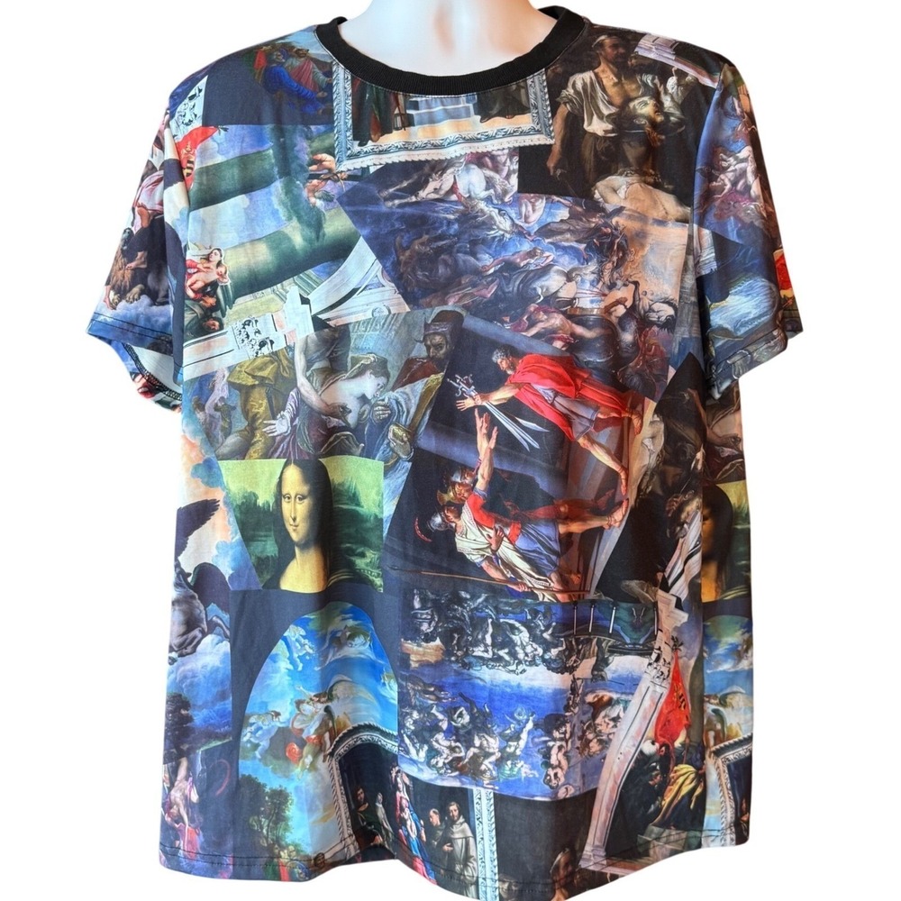 Zaful Art Print T-Shirt Renaissance Graphic Multicolor Men's Size X-Large NWOT